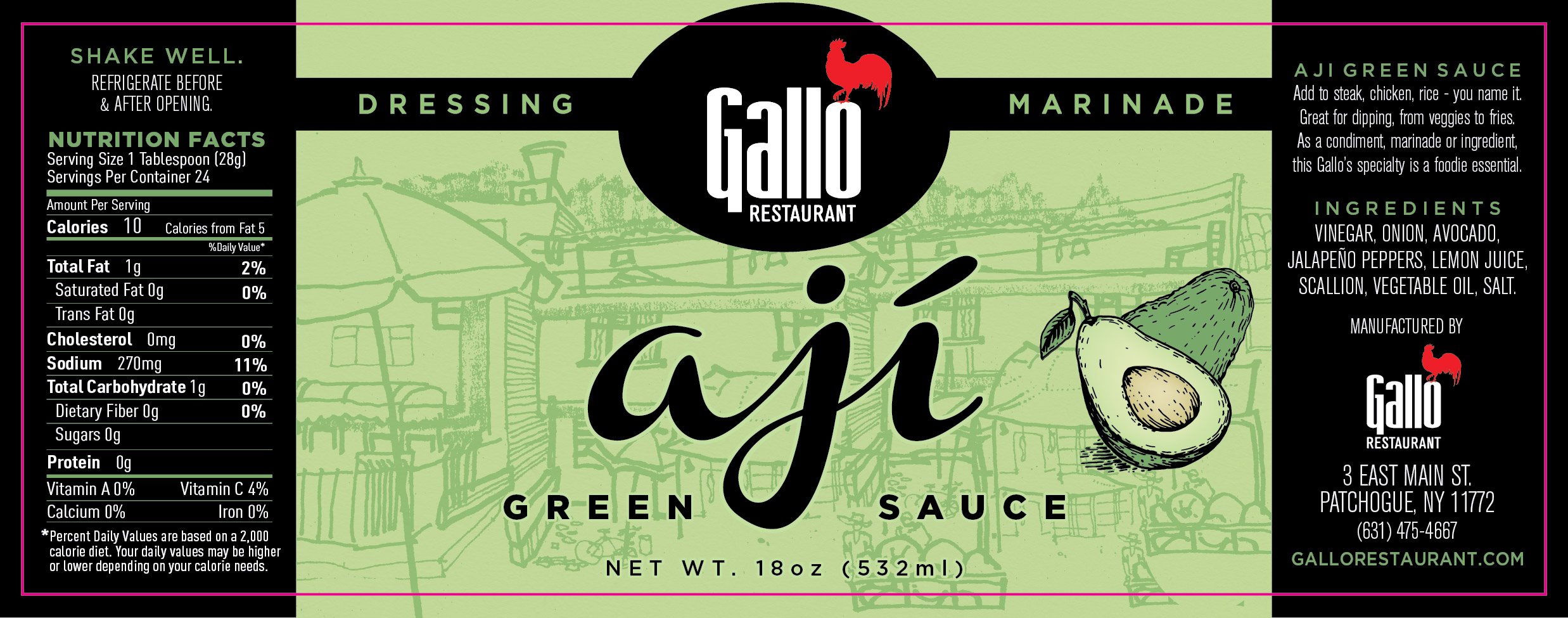 Aji Sauce Nutrition Facts Label Image